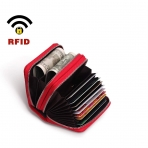 Nbsameng RFID Kadn Deri Czdan (Krmz)