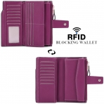 KUANG RFID Kadn Deri Czdan (Mor)