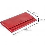 Zinda Genuine Leathers RFID Unisex Deri Czdan (Krmz)