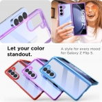 AlCase Darbeye Dayankl Galaxy Z Fold 5 Klf -Purple Clear