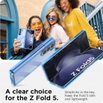 AlCase Darbeye Dayankl Galaxy Z Fold 5 Klf -Blue Clear