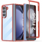 AlCase Darbeye Dayankl Galaxy Z Fold 5 Klf -Red Clear