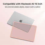 BlueSwan MacBook Air effaf Klf (15 in)-Frosted Baby Pink 