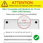 Fintie MacBook Air Sert Kapakl Klf (15 in)-Clear