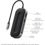 Satechi USB4 6s 1 Arada Multiport Adaptr(Uzay Grisi)