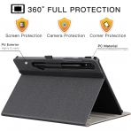 Ztotop Galaxy Tab S10 Plus/S9 Plus Deri Klf-DenimBlack