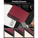 TiMOVO Kalem Blmeli Galaxy Tab S9 Plus/S10 Plus Klf-Wine Red