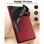 TiMOVO Kalem Blmeli Galaxy Tab S9 Plus/S10 Plus Klf-Wine Red