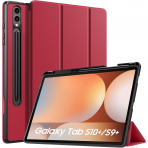 TiMOVO Kalem Blmeli Galaxy Tab S9 Plus/S10 Plus Klf-Wine Red