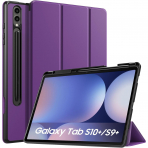 TiMOVO Kalem Blmeli Galaxy Tab S9 Plus/S10 Plus Klf-Deep Purple
