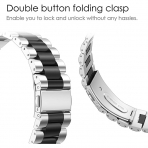 Fintie Galaxy Watch 6/Classic Uyumlu Kay (47/43/44/40mm)-Black Silver