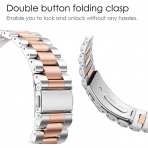 Fintie Galaxy Watch 6/Classic Uyumlu Kay (47/43/44/40mm)-Rose Gold Silver