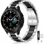 Lerobo Galaxy Watch 6/Classic Uyumlu Kay(47/43/44/40mm)-Black Silver