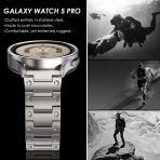 Fullife Galaxy Watch 6/Classic Uyumlu Kay (47/43/44/40mm)-Titanium/Titanium