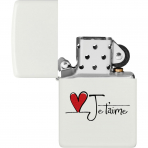 Zippo Mat Beyaz Je T'Aime �akmak