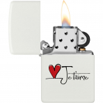 Zippo Mat Beyaz Je T'Aime �akmak