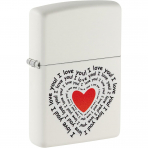 Zippo Mat Beyaz Seni Seviyorum Tasar�m �akmak