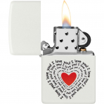Zippo Mat Beyaz Seni Seviyorum Tasar�m �akmak