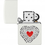 Zippo Mat Beyaz Seni Seviyorum Tasar�m �akmak