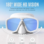 WATERTIME Dry Top �norkel Seti ve 3 Caml� Panoramik Dal�� Maskesi