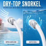 WATERTIME Dry Top �norkel Seti ve 3 Caml� Panoramik Dal�� Maskesi