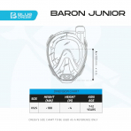 Cressi Baron Junior �ocuk Tam Y�z �norkel Maskesi