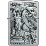 Zippo American Emblem Street Chrome R�zgar Ge�irmez �akmak