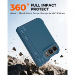 NINKI iPhone Duo Manyetik Gizli Standl� Mente�eli K�l�f-Blue