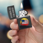 Zippo Honor Flag Design Black Crackle �akmak