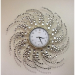 Meida Metal Kristal Dekoratif Duvar Saati