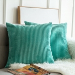 MIULEE Dekoratif Kadife 50x50cm Mavi Yastk Klf (2 Adet)