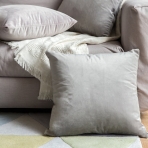 MIULEE Dekoratif Kadife 40x40cm Gri Yastk Klf (2 Adet)