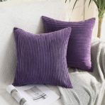 MIULEE Dekoratif Kadife 50x50cm Mor Yastk Klf (2 Adet)