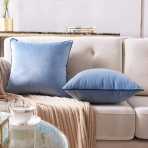 JURANJO Dekoratif 45x45cm A��k Mavi Kadife Yast�k K�l�f� (2 Adet)