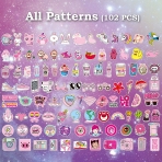 POP STICKER Pembe Sticker kartma (102 Adet)