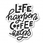 FunPopStickers Coffee Helps Sticker Funny Coffee Quotes Sticker