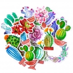 Navy Peony Kakts Sticker kartma (31 Adet)