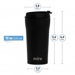 MIRA Paslanmaz �elik Yal�t�ml� Termos (Gri/Siyah) (350ml)