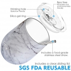 Markline Paslanmaz �elik �arap Barda�� (350ml)(Beyaz Mermer)