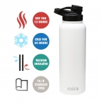 MIRA Paslanmaz elik Yaltml Termos (Beyaz) (1180mL)