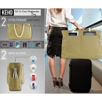 KEHO Travel Yaz�l� Kanvas Plaj �antas� (Krem)