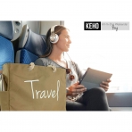 KEHO Travel Yaz�l� Kanvas Plaj �antas� (Krem)