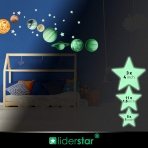 LIDERSTAR Gece Parlayan Gezegenler Duvar Sticker