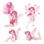 decalmile Pembe Peri Duvar Sticker