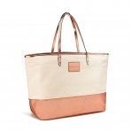 Victoria's Secret Double Strap Canvas Tote Bag Rose Gold