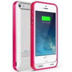 Maxboost iPhone 5S Atomic S Bataryal Klf (2400mAh)- Glossy White Pink