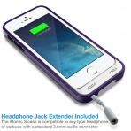 Maxboost iPhone 5S Atomic S Bataryal Klf (2400mAh)-White Purple