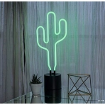 Amped And Co Cactus Neon Desk Light, Real Neon, Green, Large 16.5 x