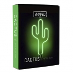 Amped And Co Cactus Neon Desk Light, Real Neon, Green, Large 16.5 x