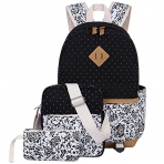 BLUBOON ocuk Okul Srt antas Set(Siyah iekli)